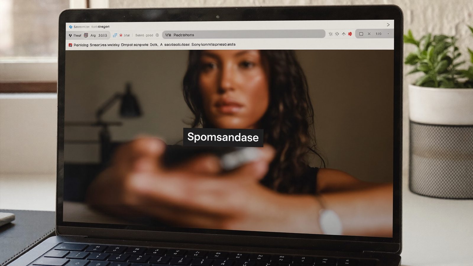 Laptop z wynikami wyszukiwania i wyróżnionym miejscem reklamowym