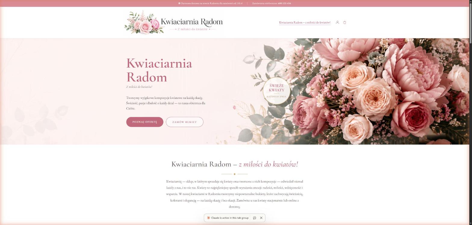 kwiaciarniaradom.pl - realizacja WXQ